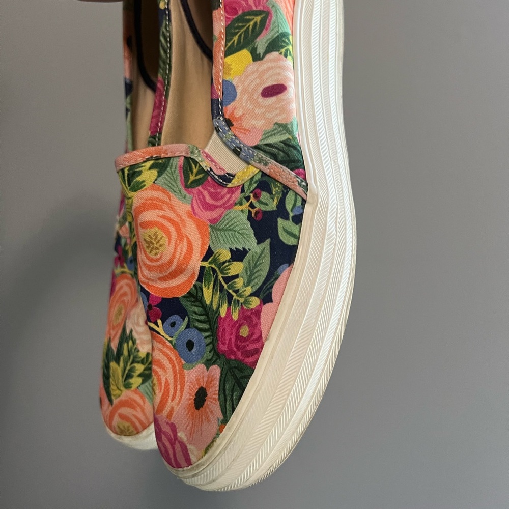 Keds x Rifle Paper Co Floral Slip-On Sneakers- Navy, Pink, Peach, Green - Picture 5 of 5